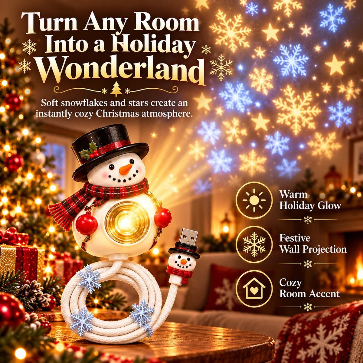 ⛄🎄50% OFF ring Home Holiday Magic — Snowman Christmas Projector Light ...