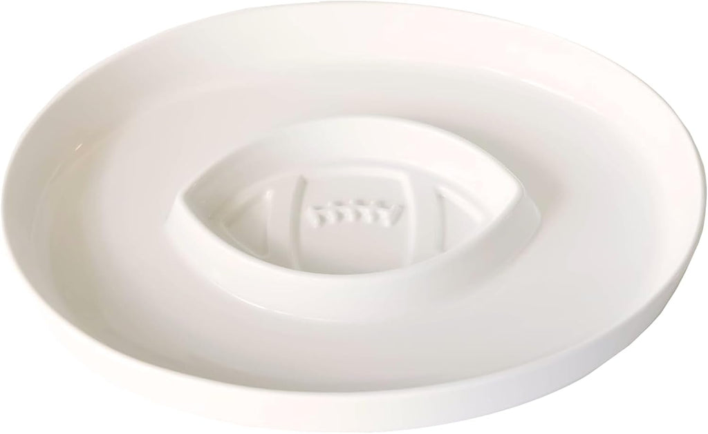 Football Bowl - Porcelain Serving Platter for Bread with Olive Oil, Chip and Dip Serving Set, Charcuterie Dish for Football Parties and Tailgating