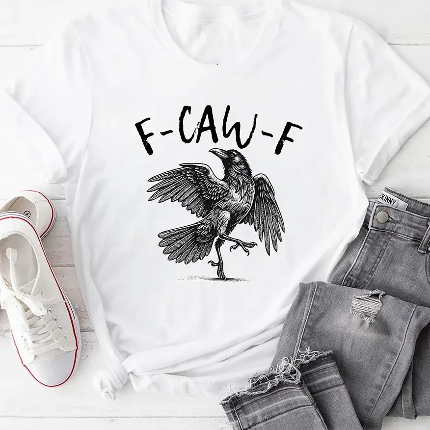 Humorous Crow Graphic T-Shirt – Say It With a Caw!